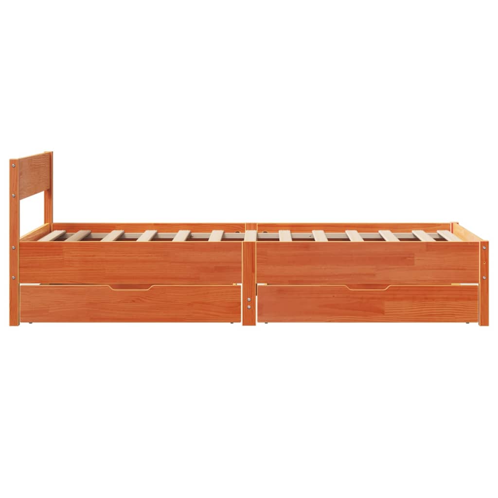 Letto senza Materasso Marrone Cera 90x200 cm Legno di Pino 3301760