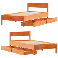 Letto senza Materasso Marrone Cera 90x200 cm Legno di Pino 3301760