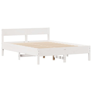 Letto senza Materasso Bianco 140x190 cm Legno Massello di Pino 3301762