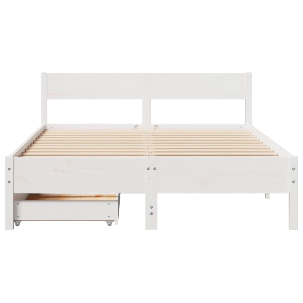 Letto senza Materasso Bianco 120x190 cm Legno Massello di Pino 3301768