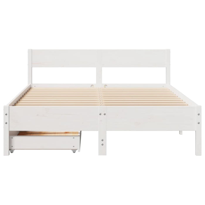 Letto senza Materasso Bianco 120x190 cm Legno Massello di Pino 3301768