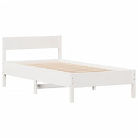 Letto senza Materasso Bianco 90x190 cm in Legno Massello Pino 3301771