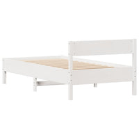 Letto senza Materasso Bianco 90x190 cm in Legno Massello Pino 3301771