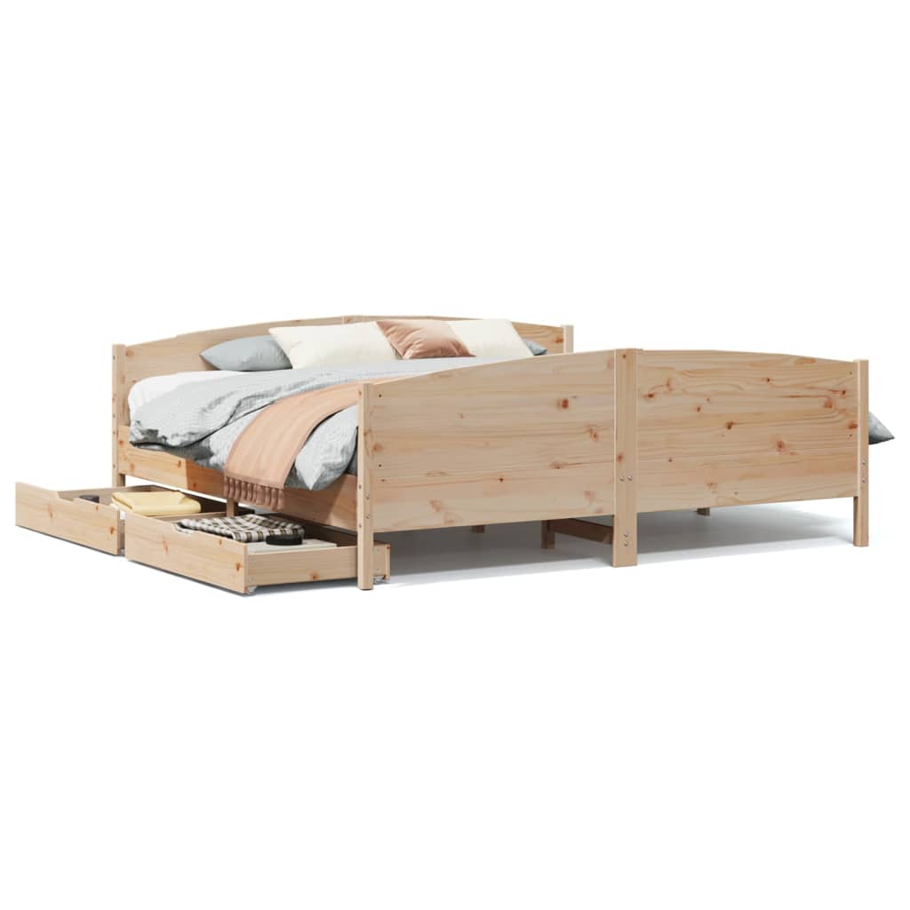 Letto senza Materasso 200x200 cm in Legno Massello di Pino 3301776