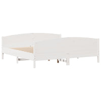 Letto senza Materasso Bianco 160x200 cm Legno Massello di Pino 3301783