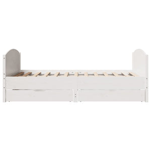 Letto senza Materasso Bianco 140x190 cm Legno Massello di Pino 3301795