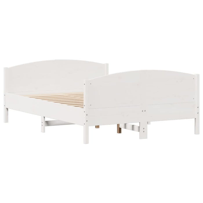 Letto senza Materasso Bianco 140x190 cm Legno Massello di Pino 3301795