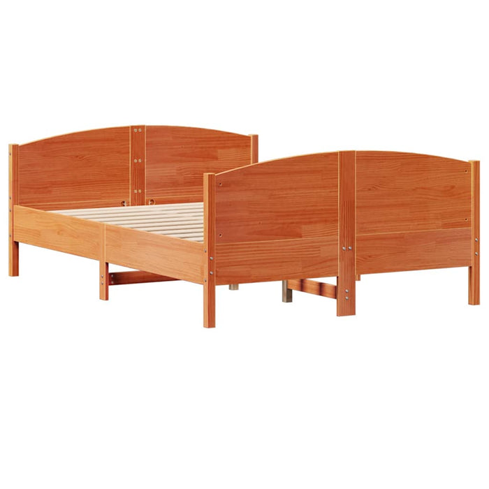 Letto senza Materasso Marrone Cera 140x190 cm in Legno di Pino 3301796