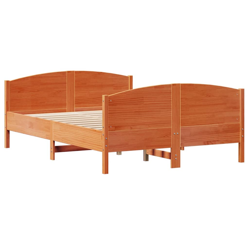 Letto senza Materasso Marrone Cera 140x190 cm in Legno di Pino 3301796