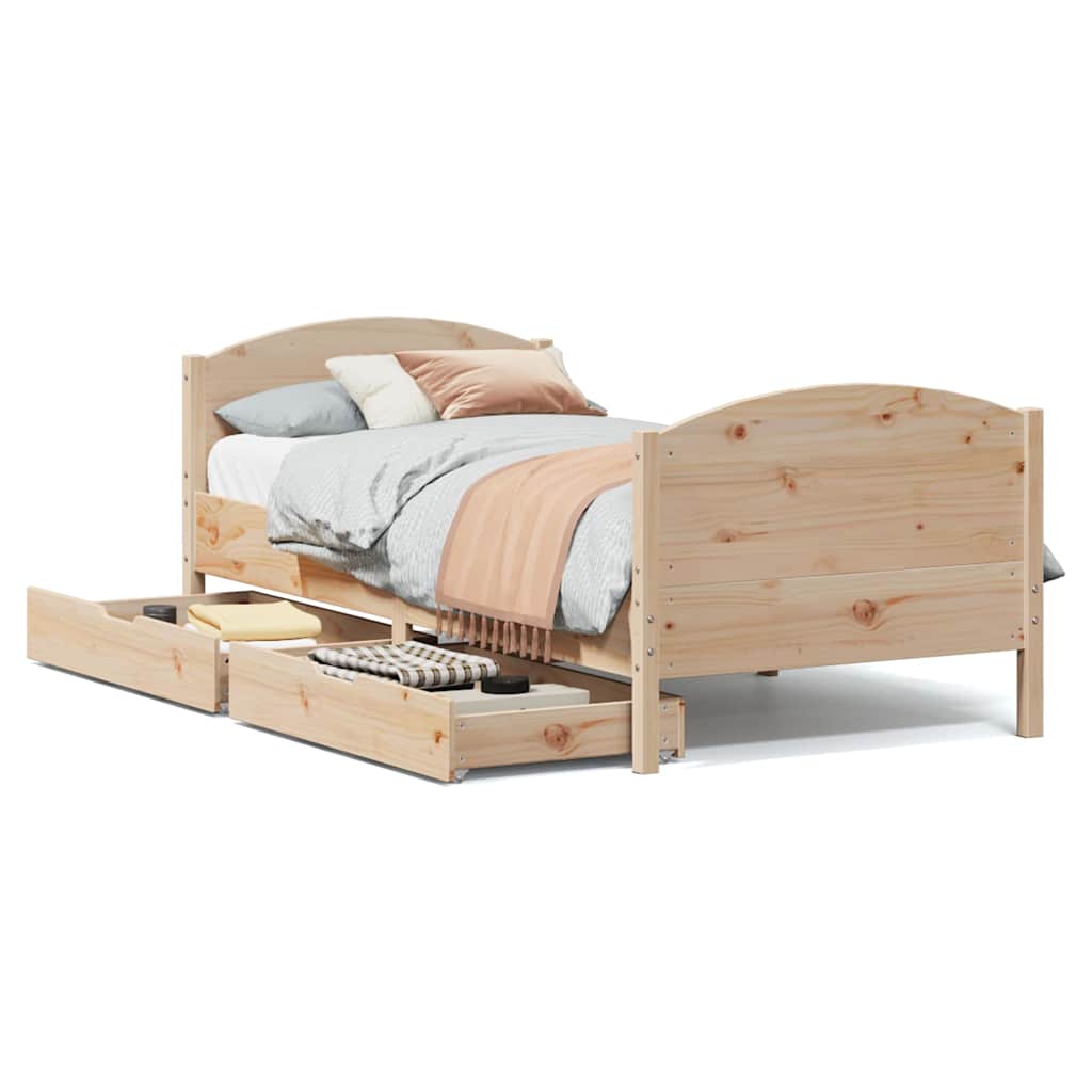 Letto senza Materasso 90x190 cm in Legno Massello di Pino 3301809