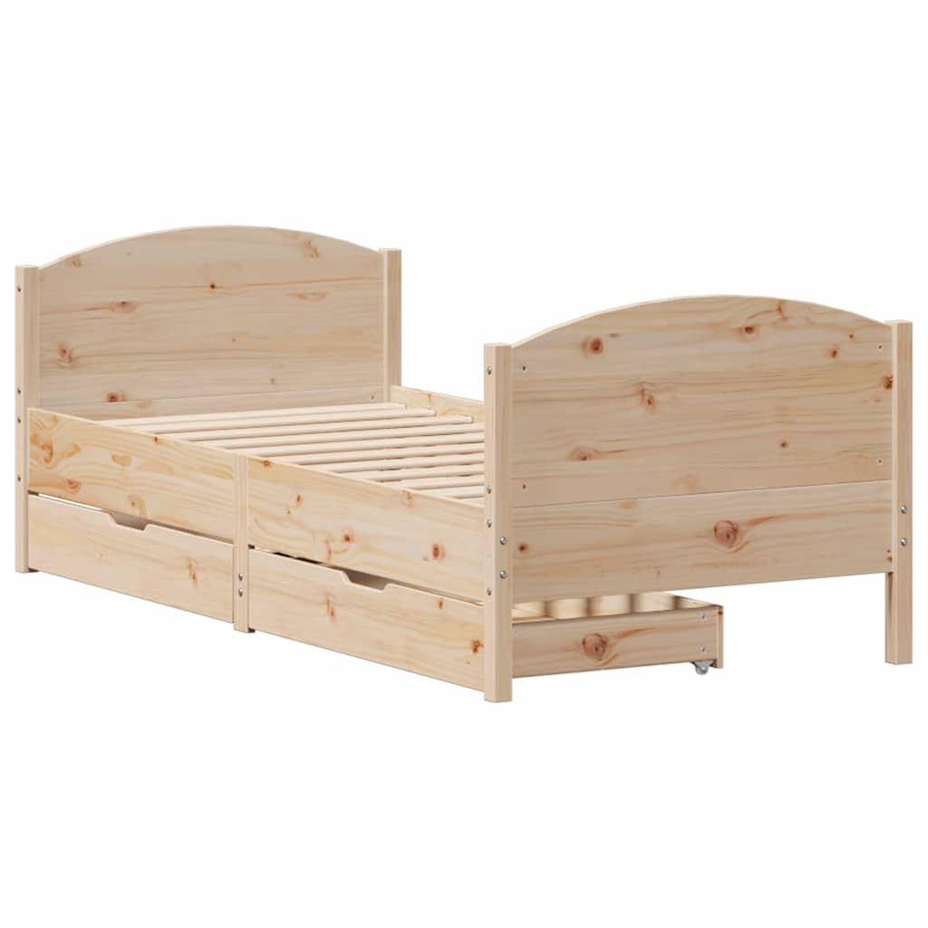 Letto senza Materasso 90x190 cm in Legno Massello di Pino 3301809