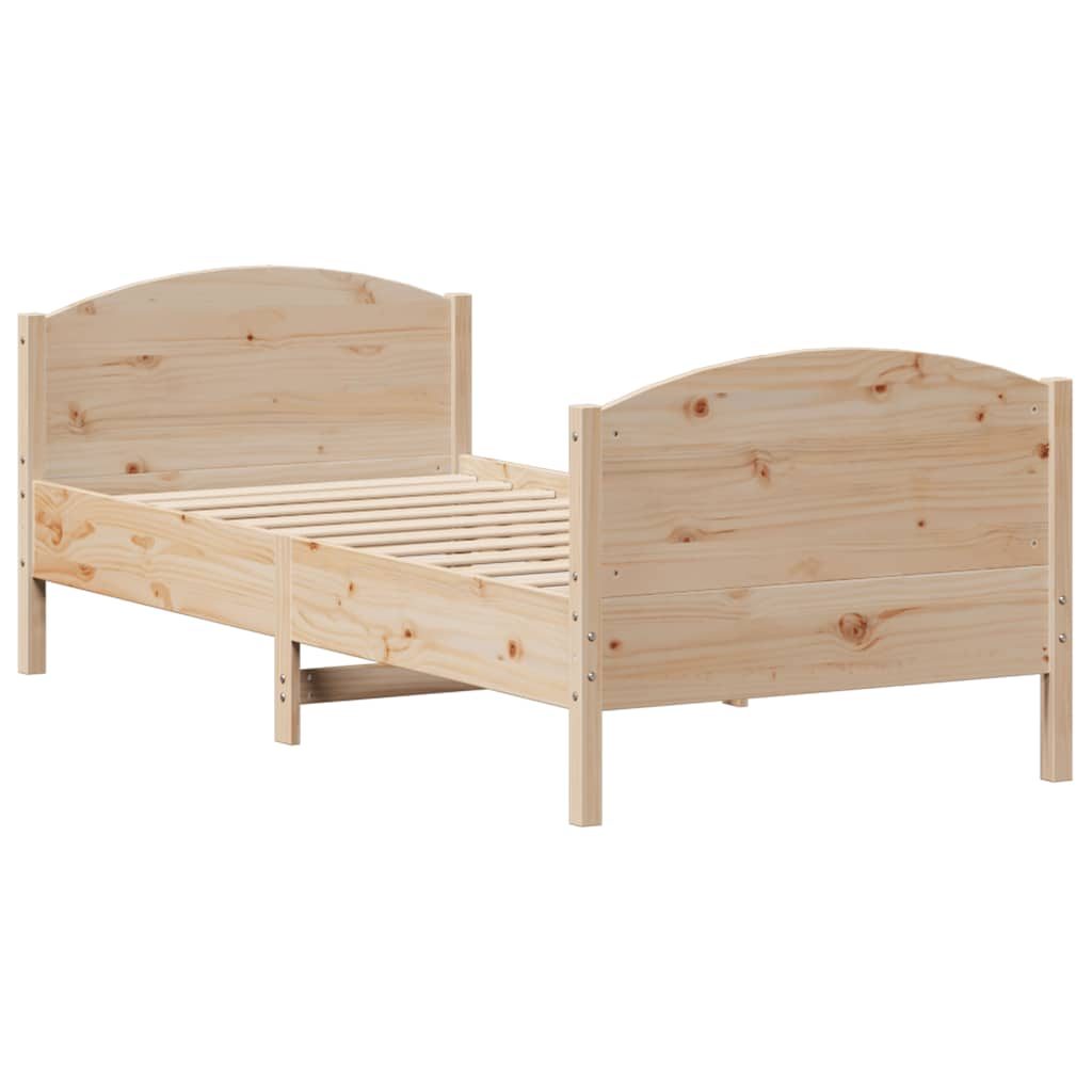 Letto senza Materasso 90x190 cm in Legno Massello di Pino 3301809