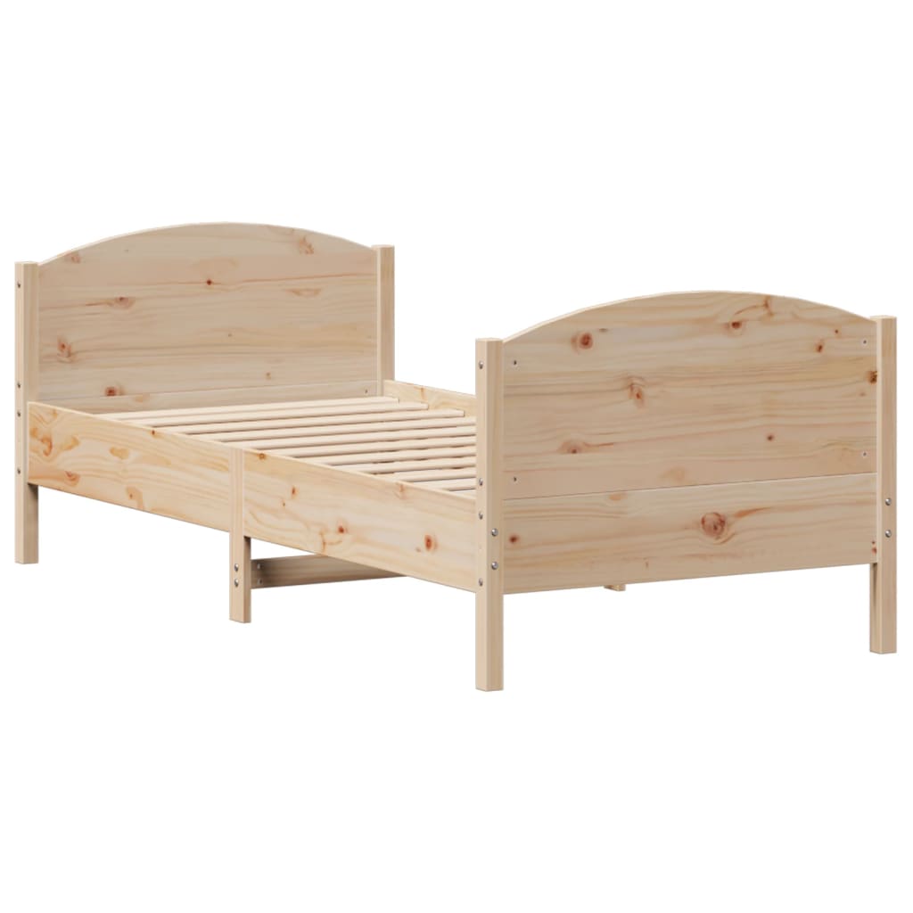 Letto senza Materasso 75x190 cm in Legno Massello Pino 3301812