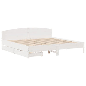 Letto senza Materasso Bianco 180x200 cm Legno Massello di Pino 3301819