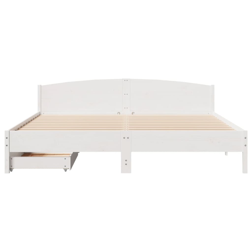 Letto senza Materasso Bianco 180x200 cm Legno Massello di Pino 3301819