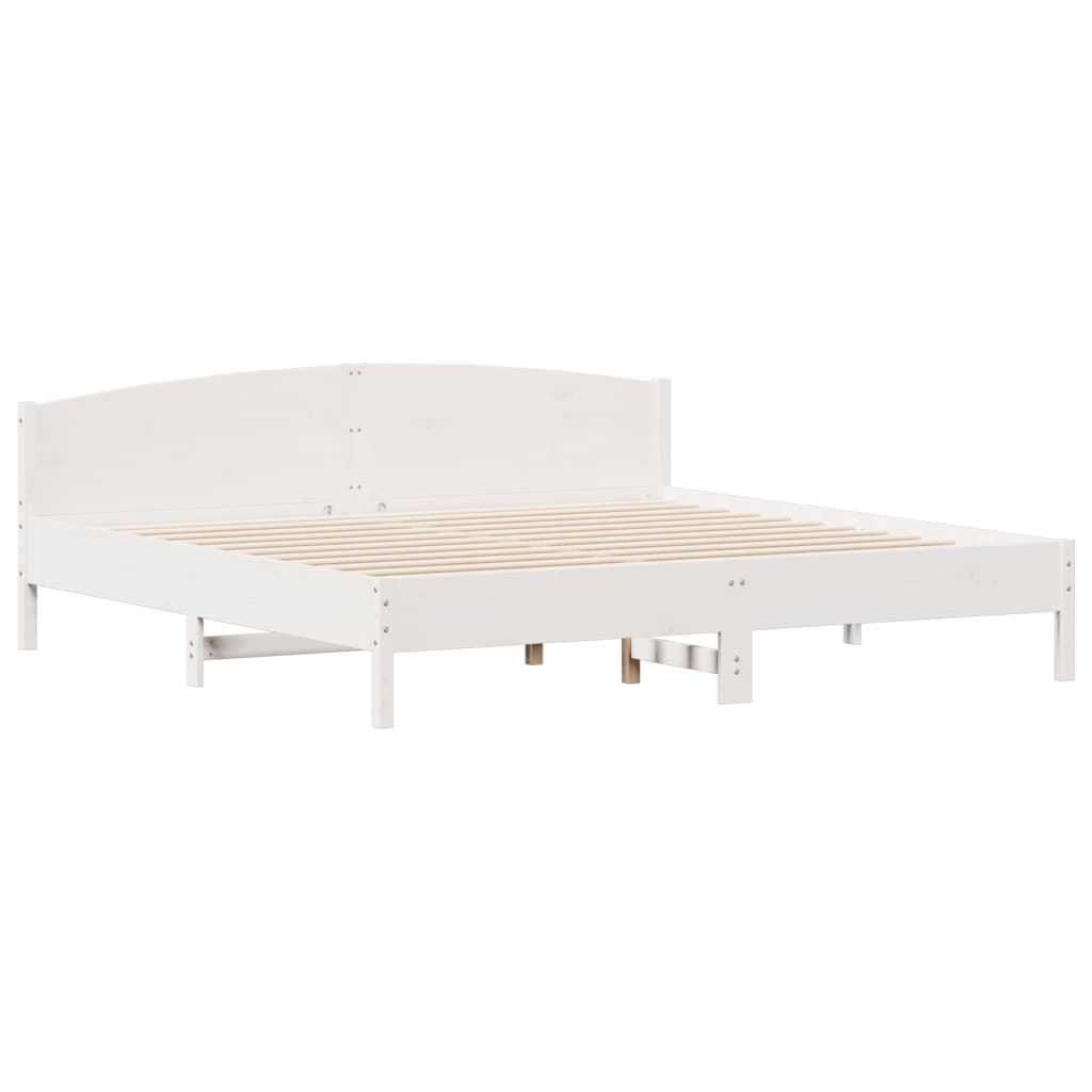 Letto senza Materasso Bianco 180x200 cm Legno Massello di Pino 3301819