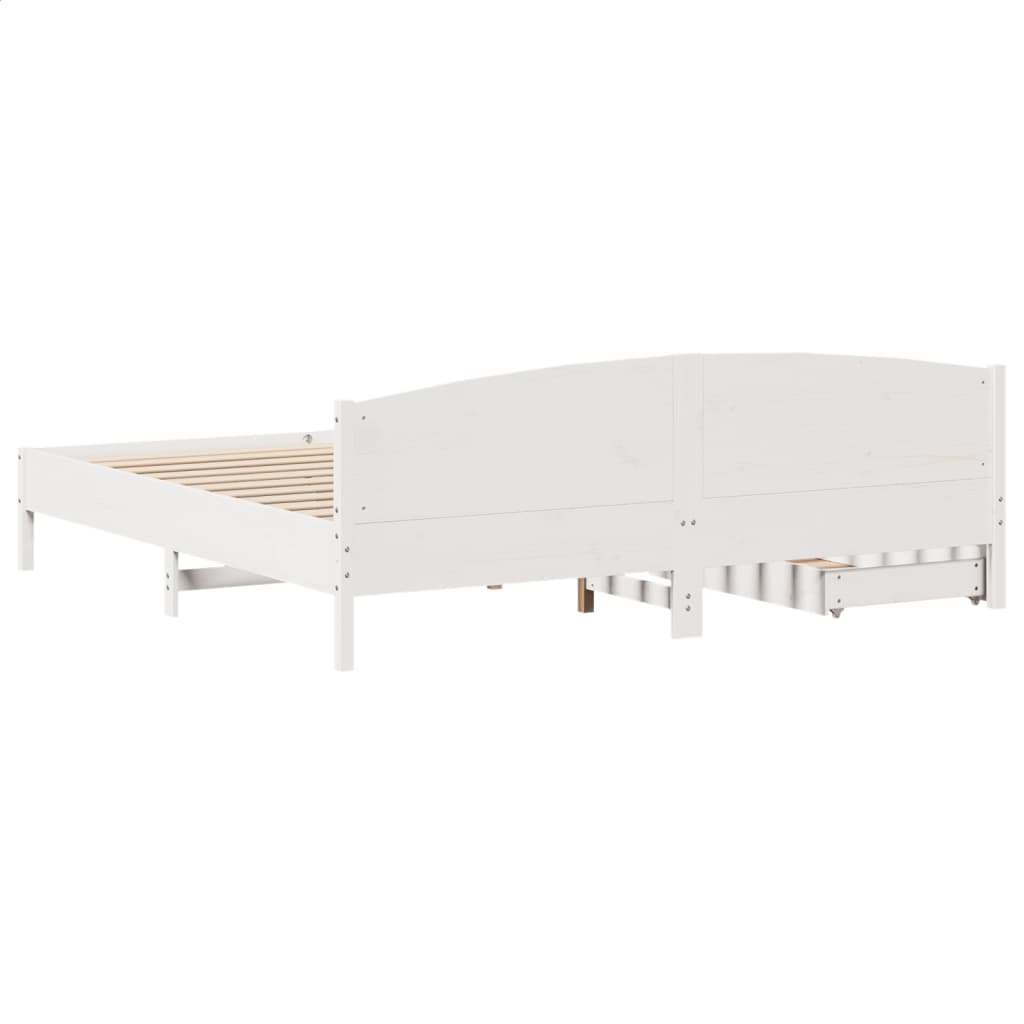 Letto senza Materasso Bianco 180x200 cm Legno Massello di Pino 3301819