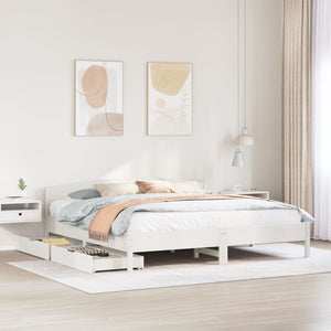 Letto senza Materasso Bianco 180x200 cm Legno Massello di Pino 3301819