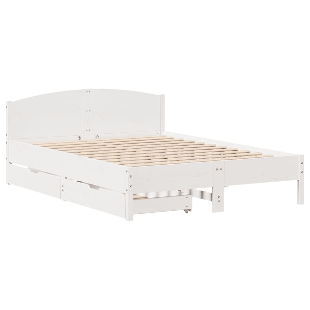 Letto senza Materasso Bianco 150x200 cm Legno Massello di Pino 3301825