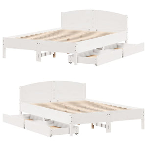 Letto senza Materasso Bianco 150x200 cm Legno Massello di Pino 3301825