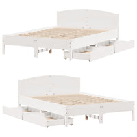 Letto senza Materasso Bianco 120x200 cm Legno Massello di Pino 3301831