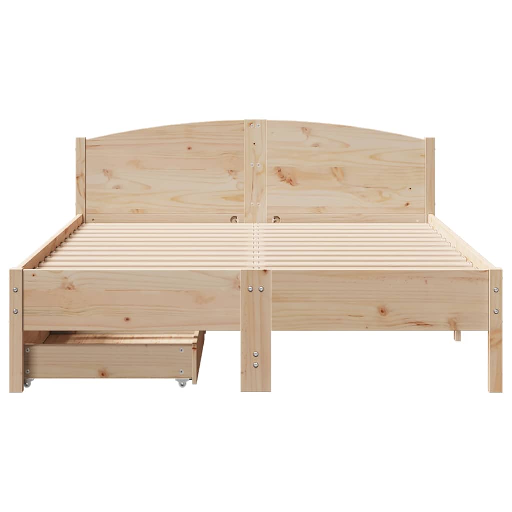 Letto senza Materasso 140x190 cm in Legno Massello di Pino 3301833