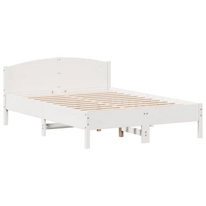 Letto senza Materasso Bianco 140x190 cm Legno Massello di Pino 3301834