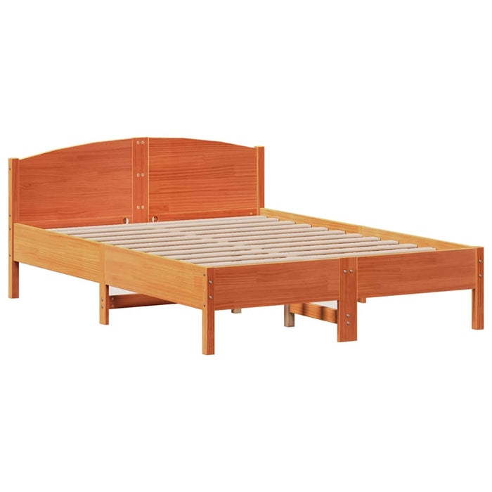 Letto senza Materasso Marrone Cera 135x190 cm in Legno di Pino 3301838