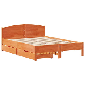 Letto senza Materasso Marrone Cera 120x190 cm in Legno di Pino 3301841