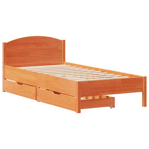 Letto senza Materasso Marrone Cera 100x200 cm in Legno di Pino 3301844