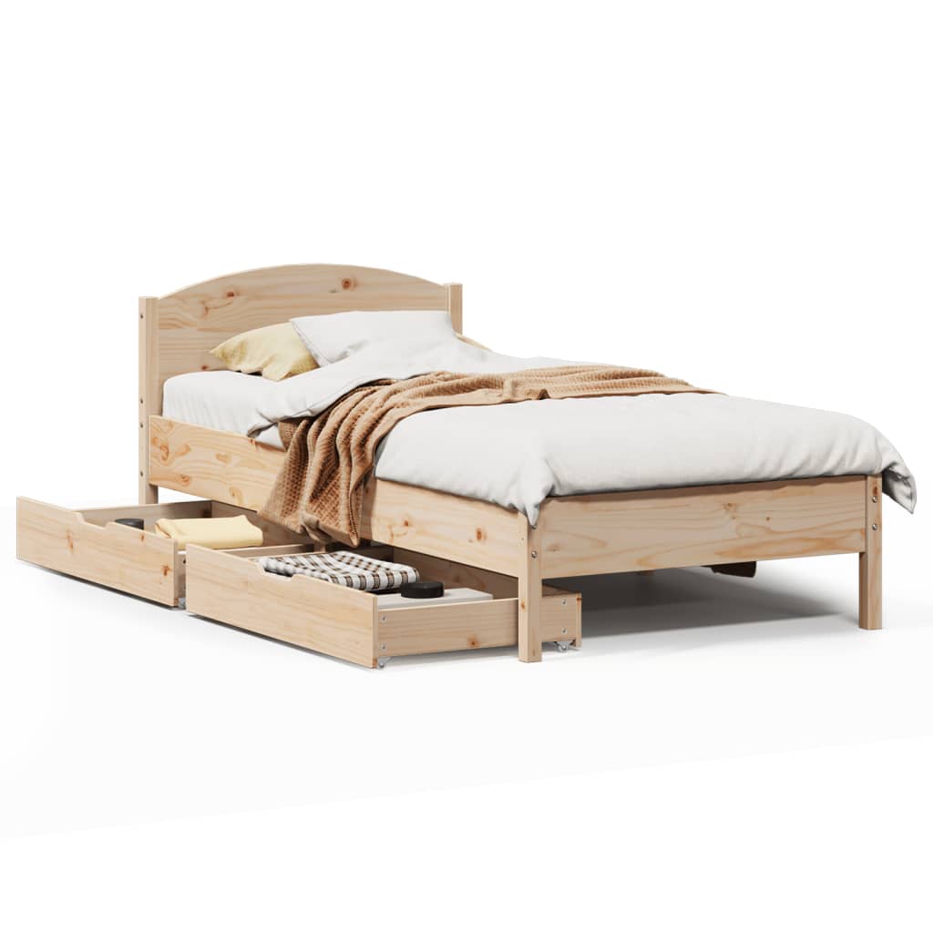 Letto senza Materasso 90x200 cm in Legno Massello di Pino 3301845