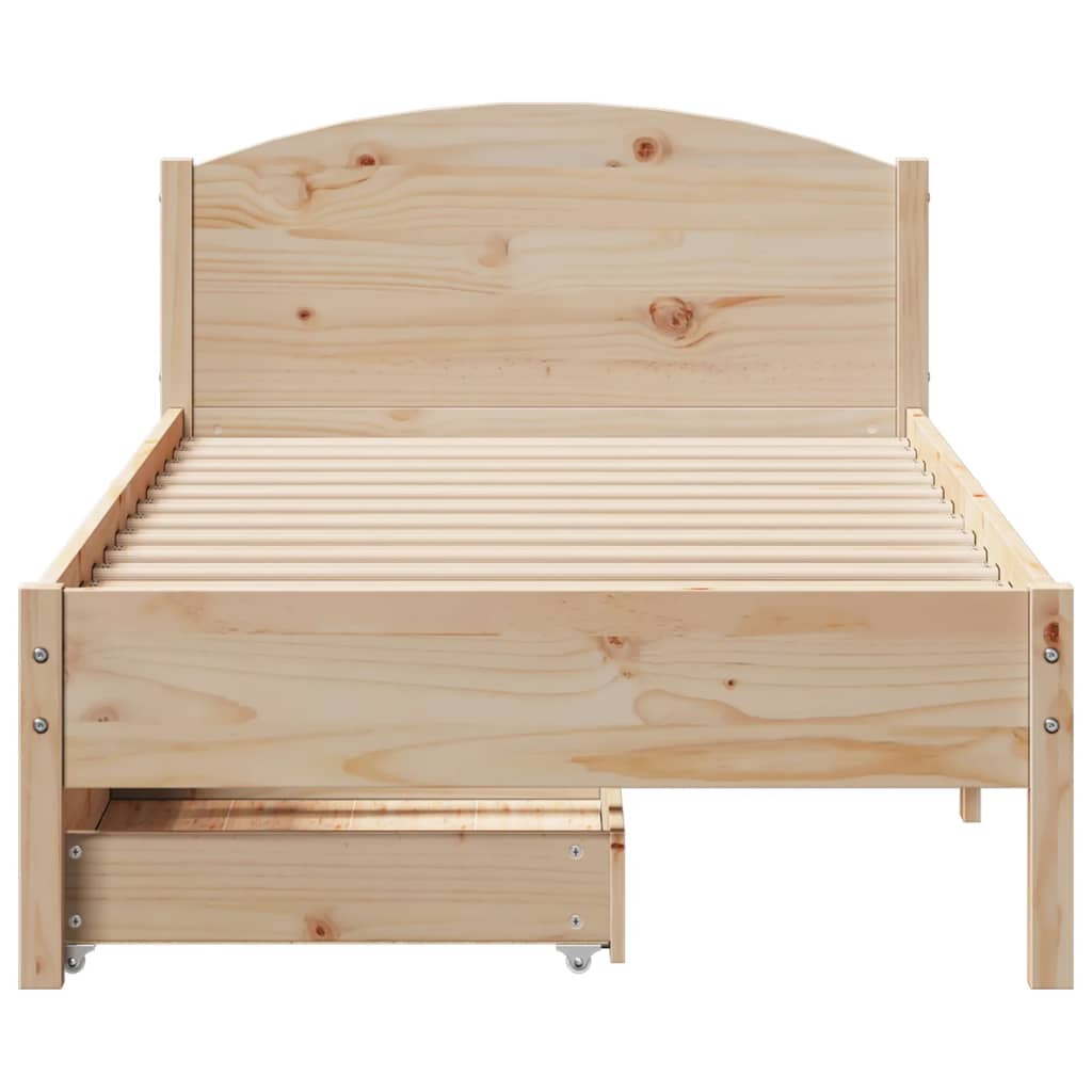 Letto senza Materasso 90x200 cm in Legno Massello di Pino 3301845