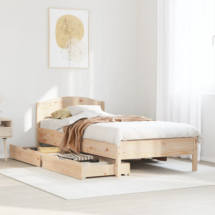 Letto senza Materasso 90x200 cm in Legno Massello di Pino 3301845