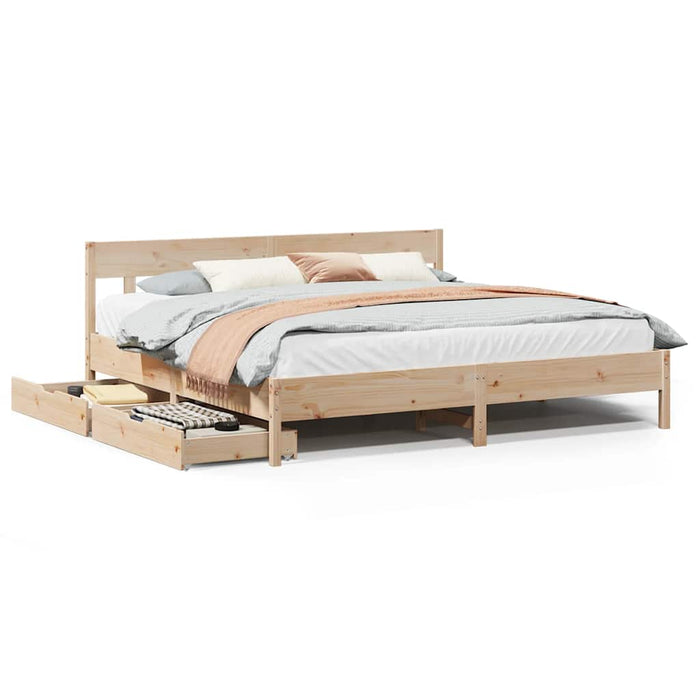 Letto senza Materasso 200x200 cm in Legno Massello di Pino 3301854