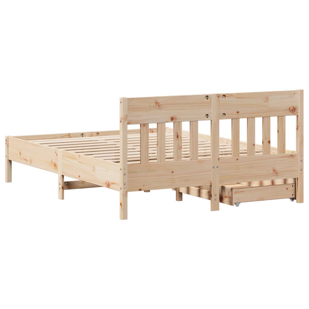 Letto senza Materasso 120x200 cm in Legno Massello di Pino 3301869