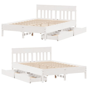 Letto senza Materasso Bianco 120x200 cm Legno Massello di Pino 3301870