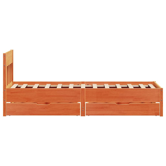 Letto senza Materasso Marrone Cera 100x200 cm in Legno di Pino 3301874