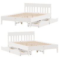 Letto senza Materasso Bianco 140x190 cm Legno Massello di Pino 3301879