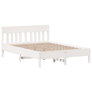 Letto senza Materasso Bianco 135x190 cm Legno Massello di Pino 3301882