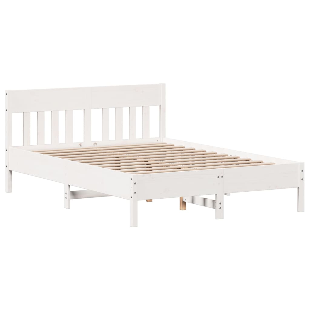 Letto senza Materasso Bianco 120x190 cm Legno Massello di Pino 3301885