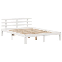 Giroletto con Cassetti Bianco 135x190 cm Legno Massello di Pino 3302001