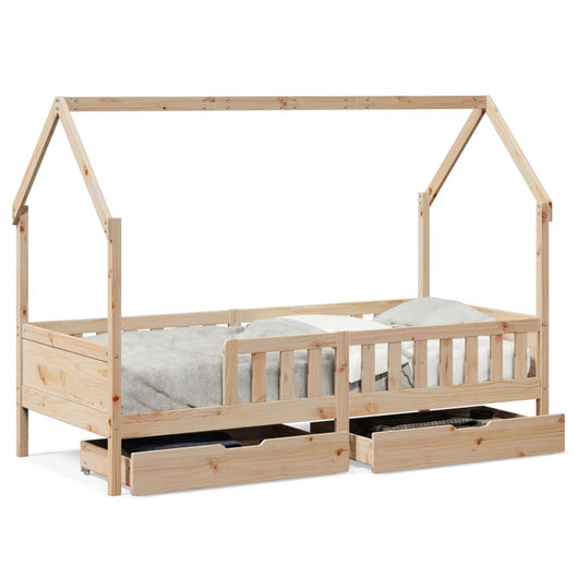 Giroletto Bambini con Cassetti 90x200 cm Legno Massello di Pino 3302032