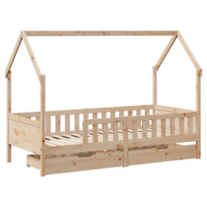 Giroletto Bambini con Cassetti 90x200 cm Legno Massello di Pino 3302032