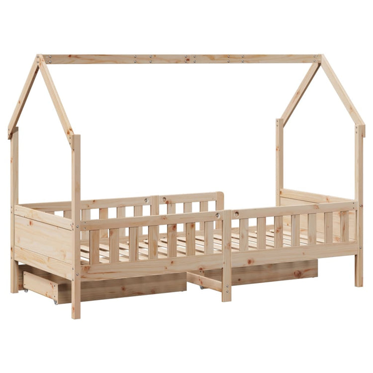 Giroletto Bambini con Cassetti 90x200 cm Legno Massello di Pino 3302032