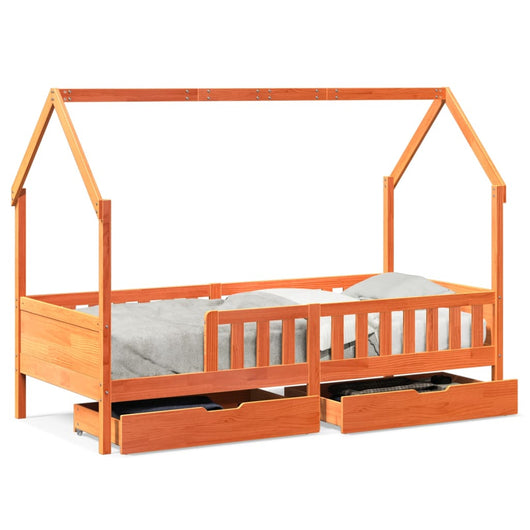 Giroletto Bambini con Cassetti 90x200 cm Legno Massello di Pino 3302034