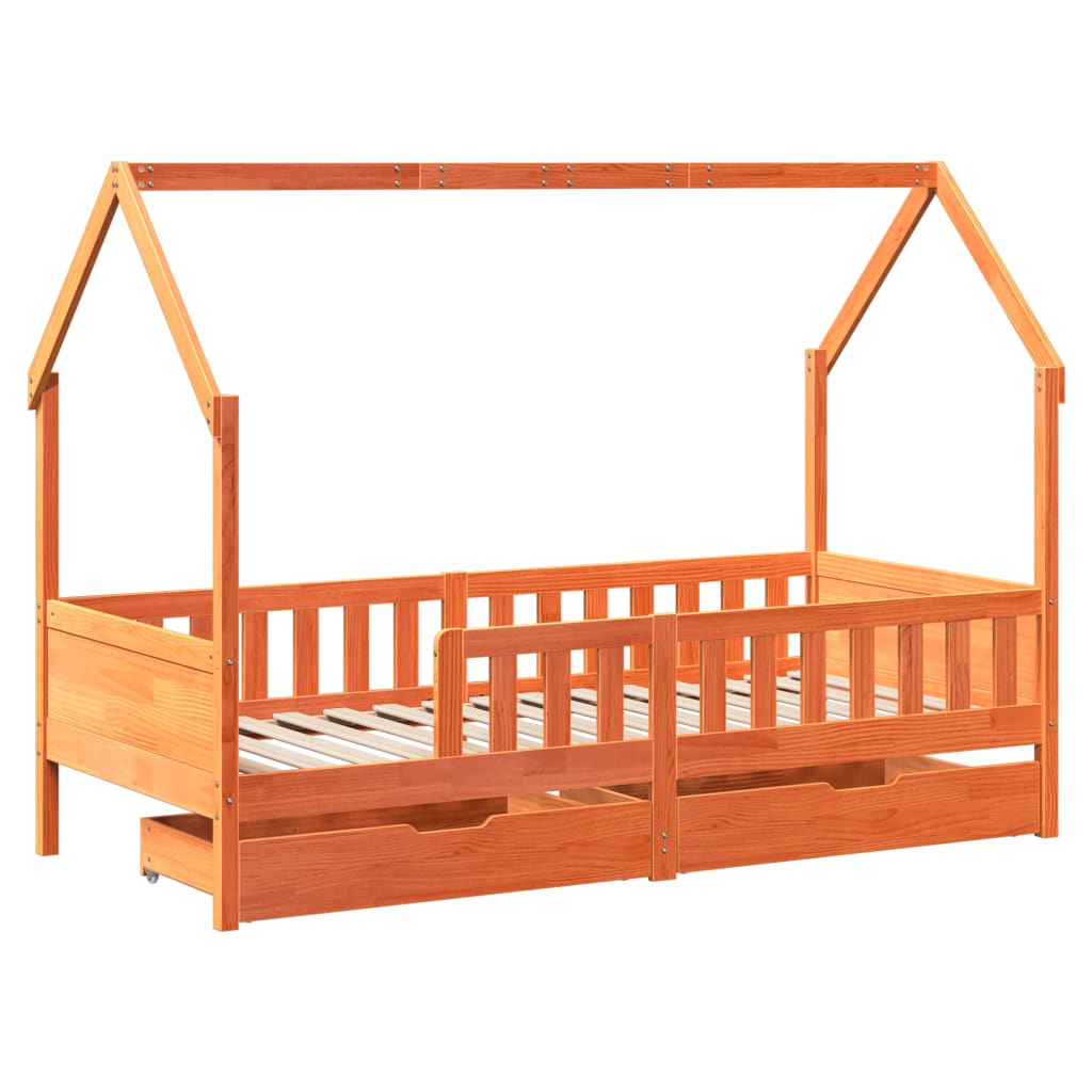 Giroletto Bambini con Cassetti 90x200 cm Legno Massello di Pino 3302034