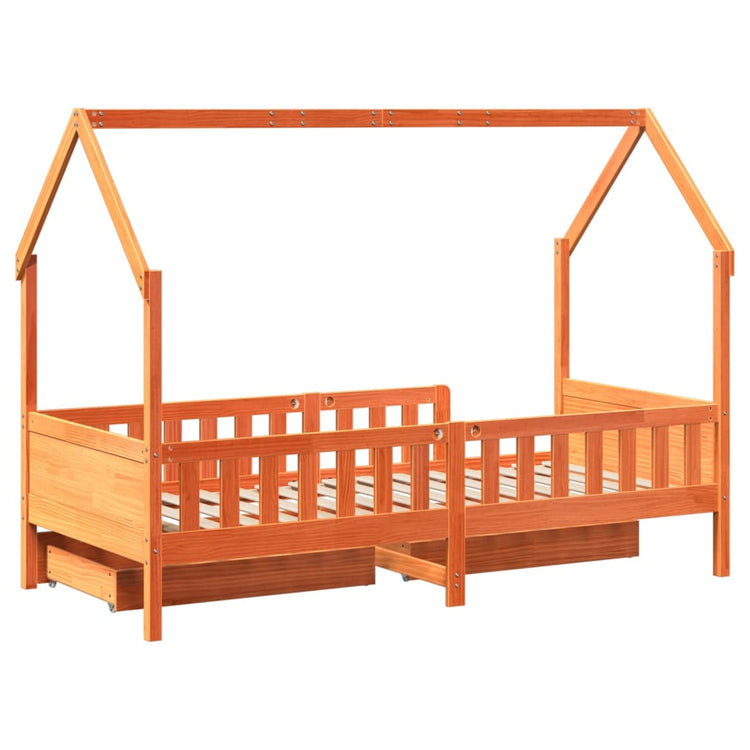 Giroletto Bambini con Cassetti 90x200 cm Legno Massello di Pino 3302034