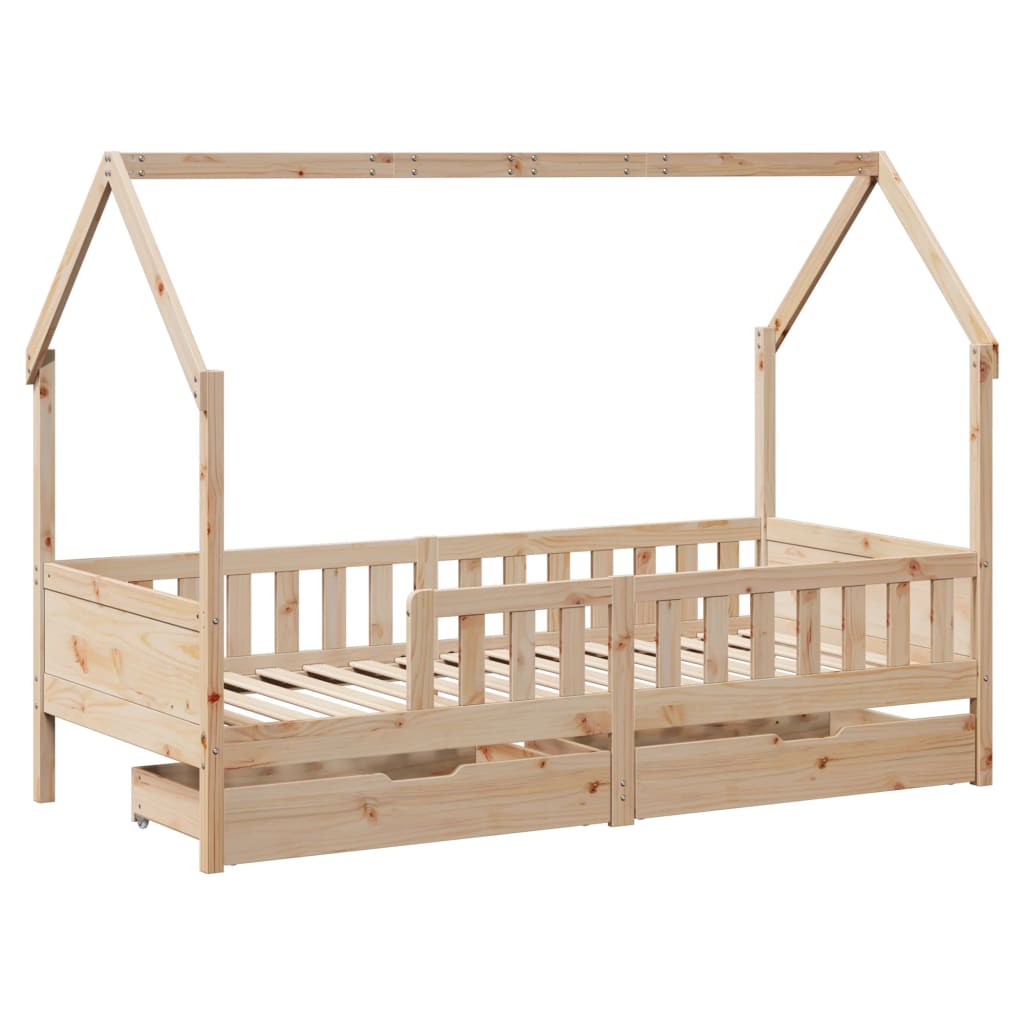 Giroletto Bambini con Cassetti 80x200 cm Legno Massello di Pino 3302035