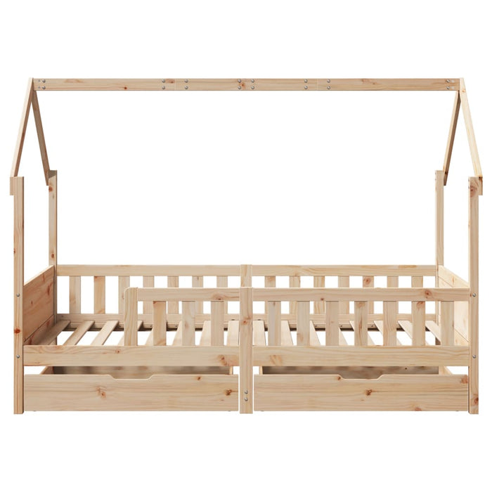 Giroletto Bambini con Cassetti 80x200 cm Legno Massello di Pino 3302035