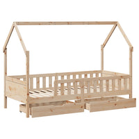 Giroletto Bambini con Cassetti 80x200 cm Legno Massello di Pino 3302035